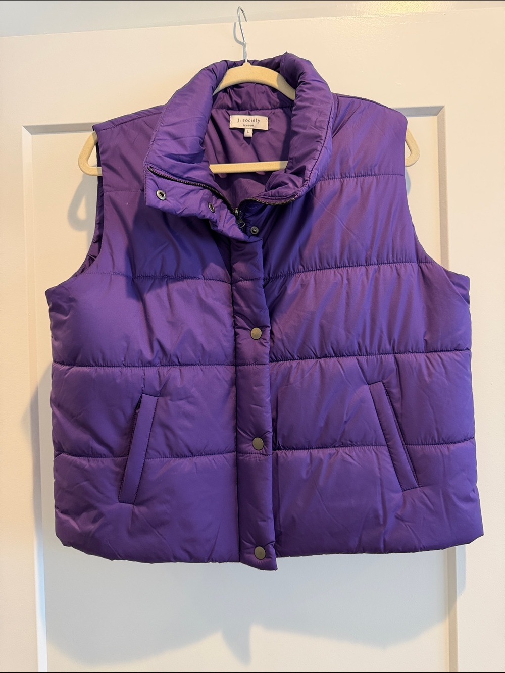 J.Society Purple Quilted Puffer Vest